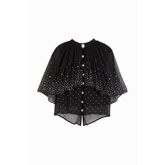 Rabanne x H&M Top de sifon cu capa